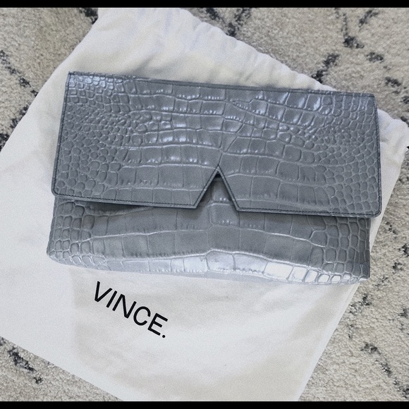Vince Handbags - Vince Croc Embossed Leather Clutch